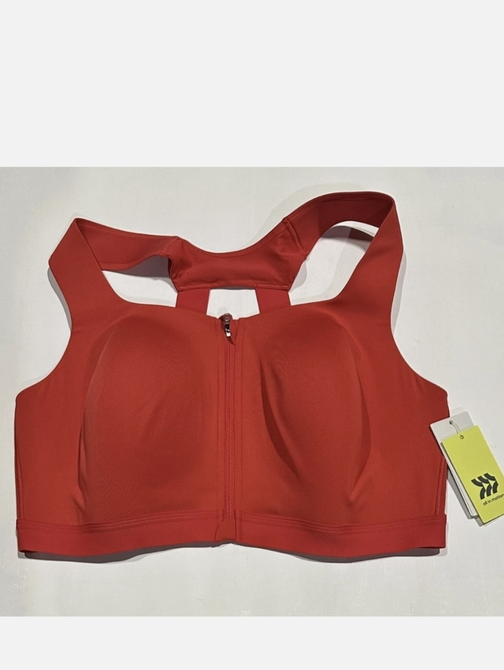 Women's Sculpt High Support Zip-Front Sports Bra - All In Motion Red 44C NWT